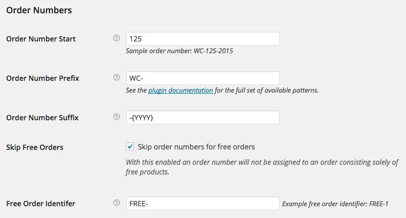 Sequential Order Numbers Pro for WooCommerce 订单号序列化 WordPress 插件插图-WP资源海 WooCommerce sequential order numbers pro settings