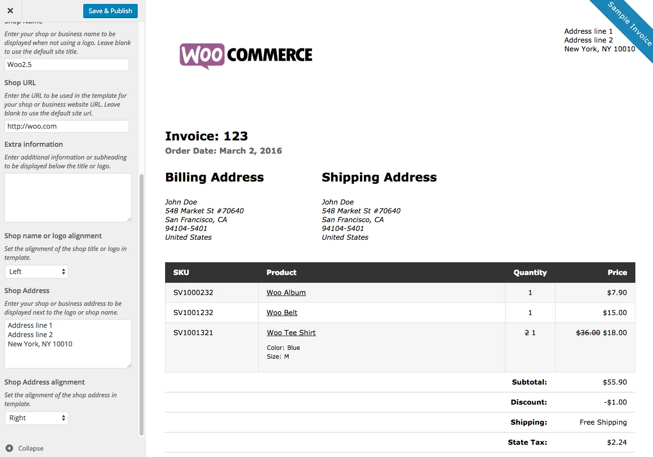 Print Invoices and Packing Lists for WooCommerce 订单文档生成 WordPress 插件插图-WP资源海 WooCommerce Print Invoices / Packing Lists customizer